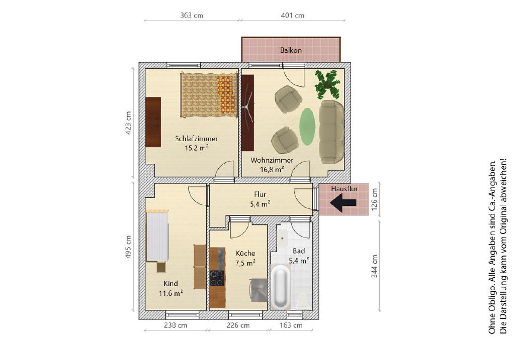 Wohnung zur Miete 490 € 3 Zimmer 67 m²<br/>Wohnfläche 3.<br/>Geschoss Innenstadt Wilhelmshaven-Bant 26382