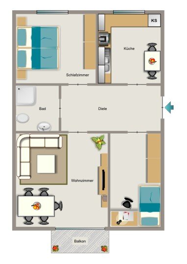 Wohnung zur Miete 504 € 3,5 Zimmer 54,7 m²<br/>Wohnfläche 2.<br/>Geschoss 01.03.2025<br/>Verfügbarkeit Dresdener Straße 7 Frohnhausen Essen 45145