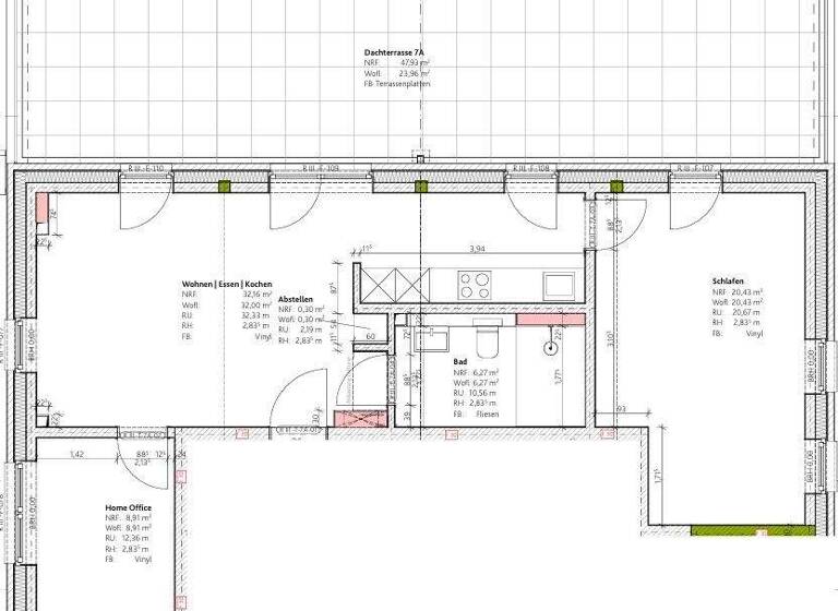 Wohnung zur Miete - Erstbezug 1.330 € 3 Zimmer 91,7 m² Nelson-Mandela-Ring 60b Bürgerfelde Oldenburg 26127