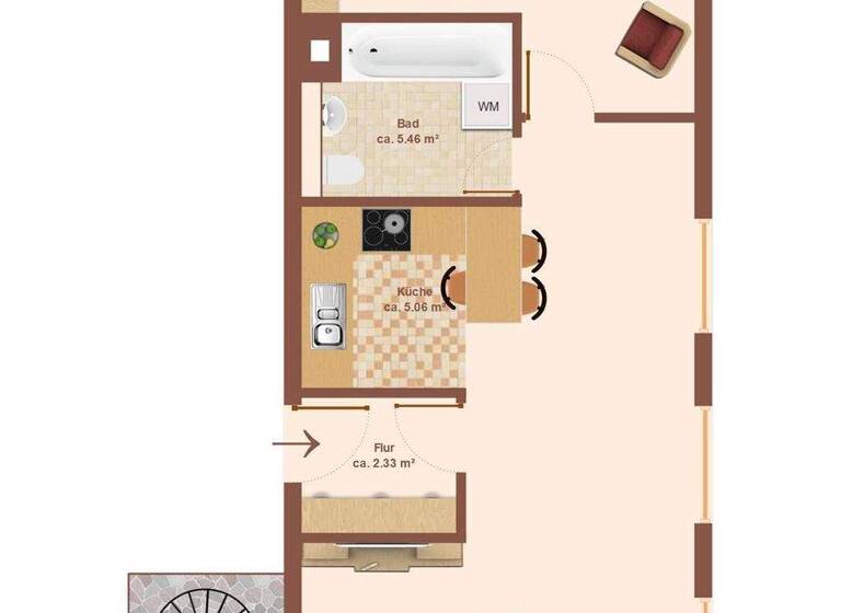 Wohnung zum Kauf 399.000 € 2 Zimmer 75 m² 2. Geschoss frei ab 01.07.2026 Poppenbüttel Hamburg 22399