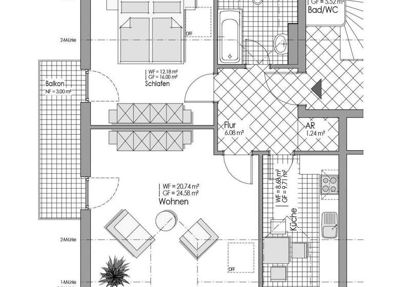 Wohnung zum Kauf 395.000 € 2 Zimmer 55 m² 2. Geschoss frei ab sofort Hauseggerstr. 8 Allach-Untermenzing München 80999