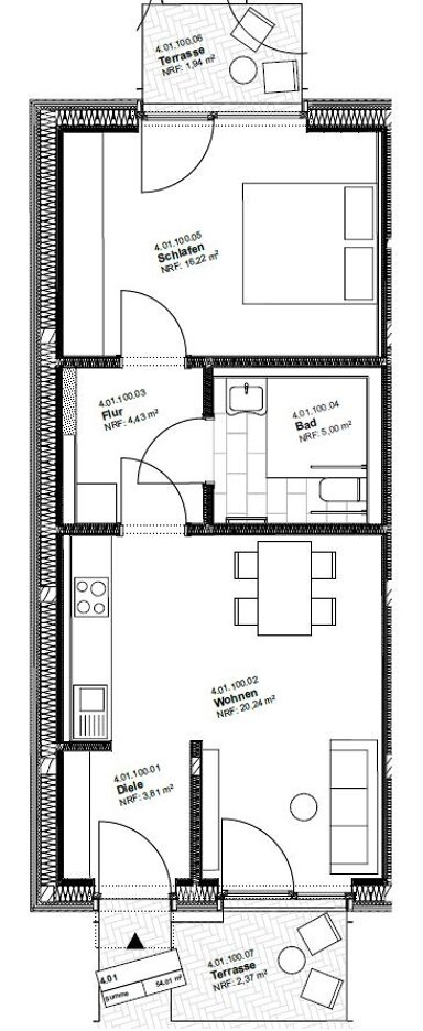 Wohnung zur Miete 805 € 2 Zimmer 54 m² Emlichheim Emlichheim 49824