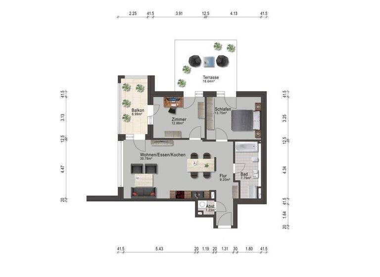 Terrassenwohnung zum Kauf 799.000 € 3 Zimmer 84,8 m² 1. Geschoss Travemünde Lübeck 23570