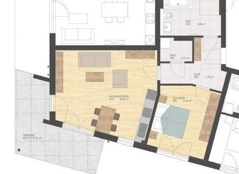 Wohnung zum Kauf provisionsfrei 359.900 € 2 Zimmer 73,6 m² EG Waldkraiburg 84478