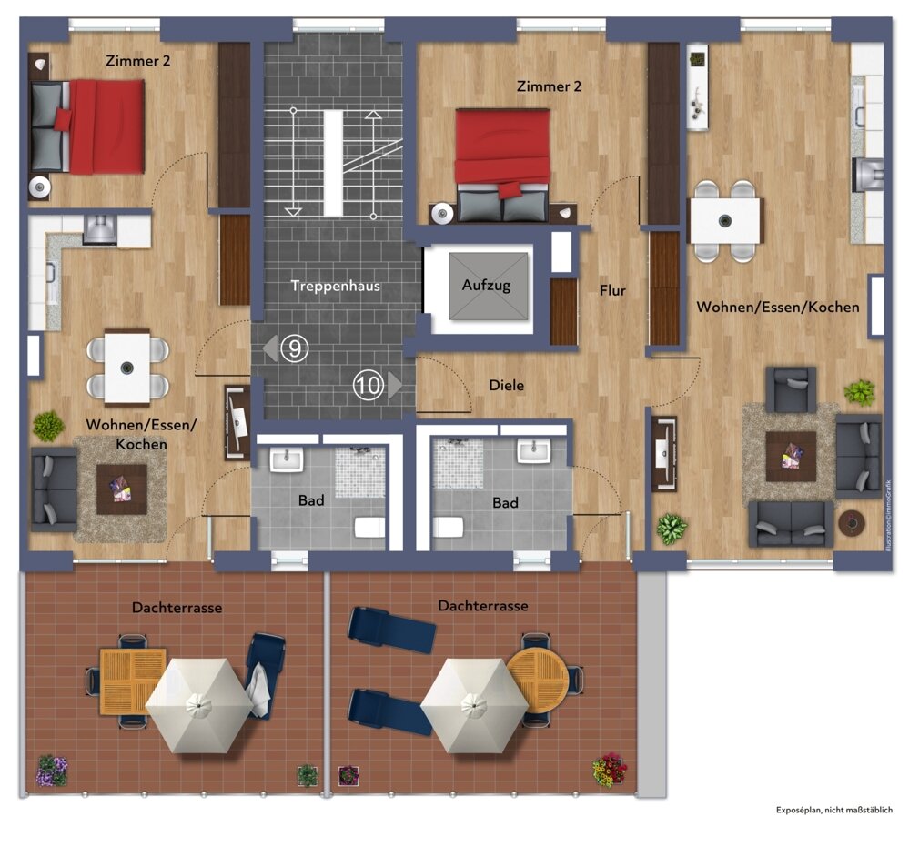 Wohnung zur Miete 687 € 2 Zimmer 50,9 m²<br/>Wohnfläche 3.<br/>Geschoss Sankt-Anton-Straße 214 Stadtgarten/Drießendorf Krefeld 47798