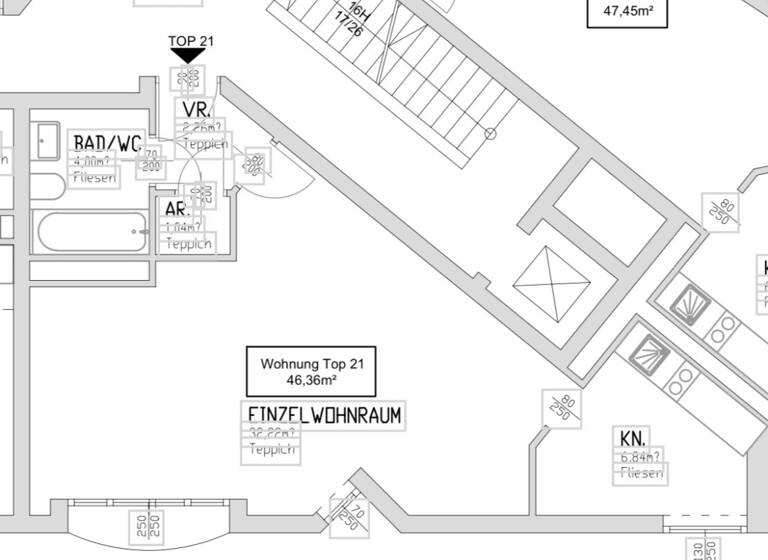 Studio zur Miete 834 € 1 Zimmer 46,4 m² Wien 1050