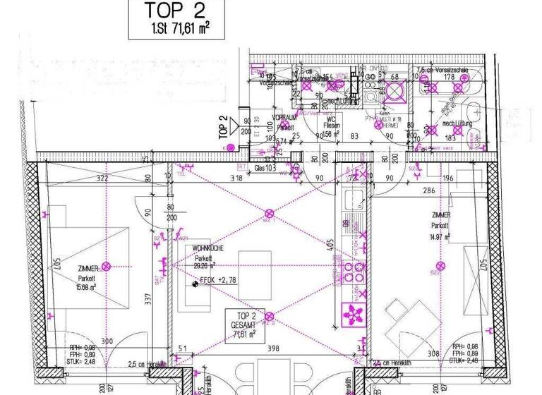 Büro zur Miete - Erstbezug 1.038 € 3 Zimmer Wien 1130