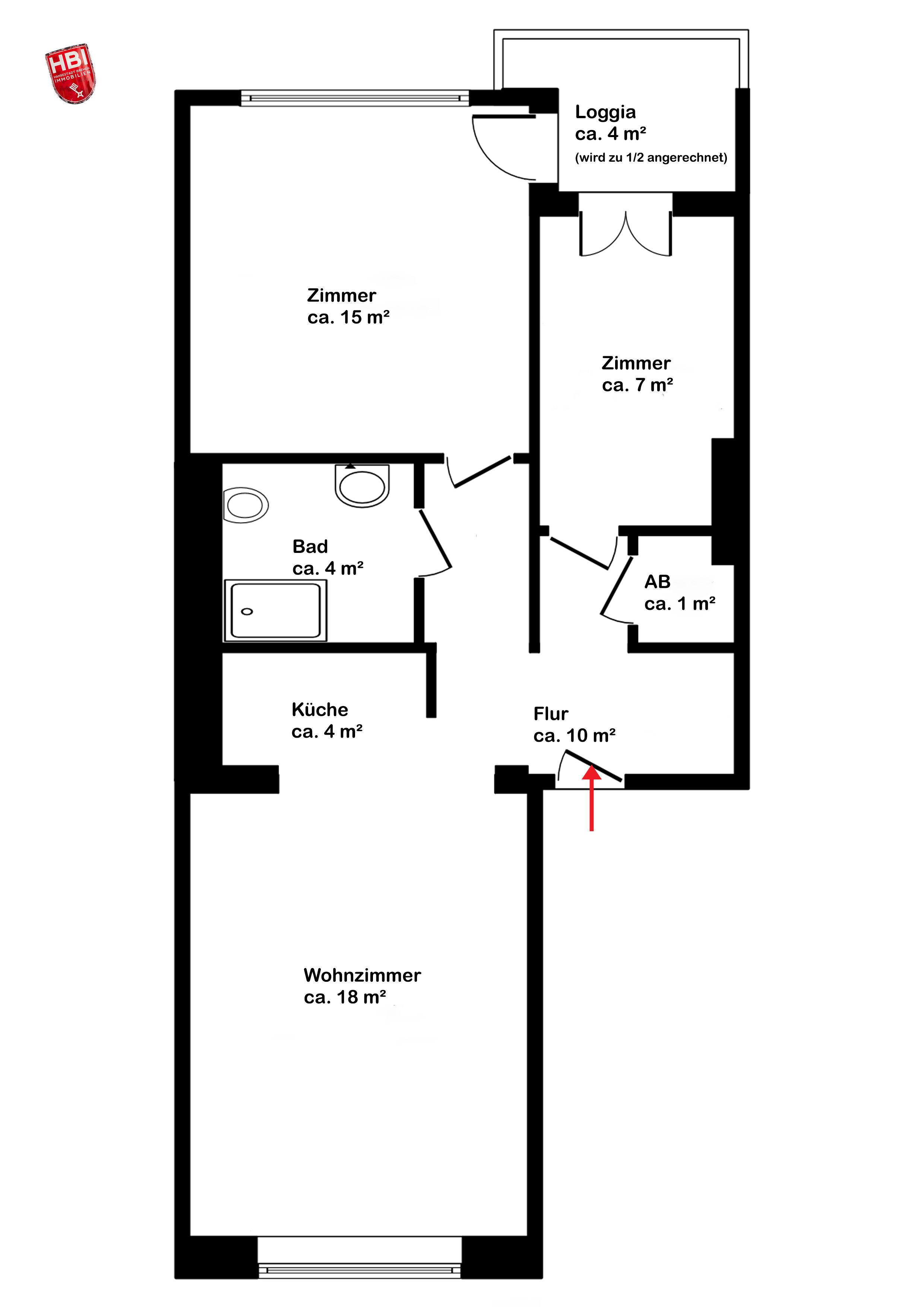 Wohnung zum Kauf 232.000 € 3 Zimmer 61 m²<br/>Wohnfläche 3.<br/>Geschoss Ostertor Bremen 28203