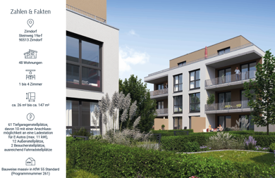 Wohnung zur Miete - Neubau 1.195 € 3 Zimmer 82 m² 1. Geschoss frei ab 01.09.2025 Steinweg 19 Zirndorf Zirndorf 90513