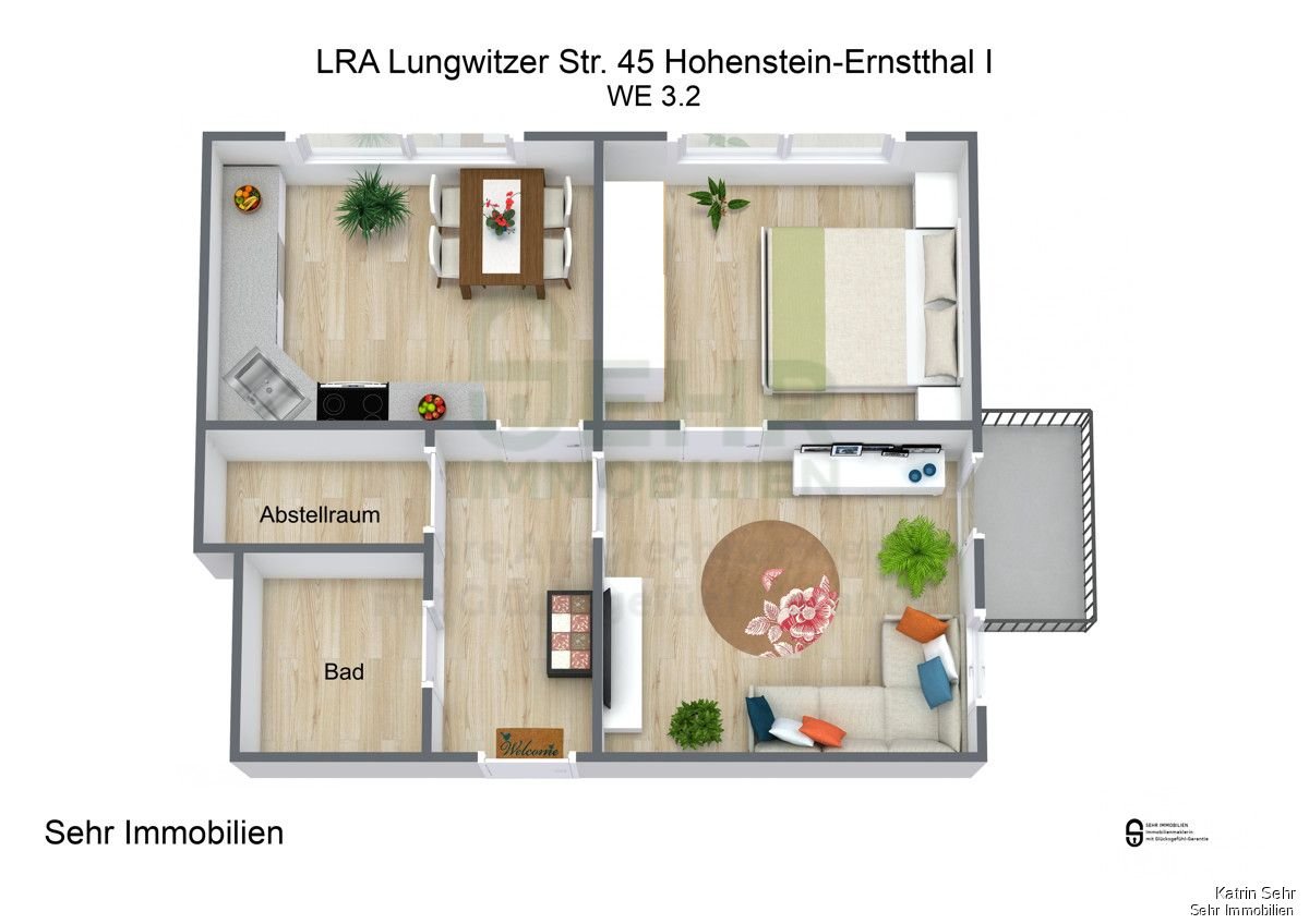 Wohnung zur Miete 397,28 € 2 Zimmer 49,7 m²<br/>Wohnfläche 3.<br/>Geschoss 01.04.2025<br/>Verfügbarkeit Lungwitzer Str. 45 Hohenstein-Ernstthal Hohenstein-Ernstthal 09337