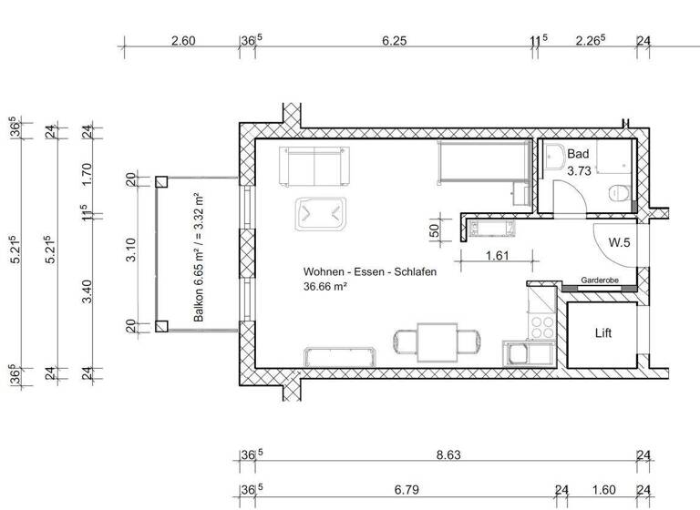 Studio zum Kauf 339.990 € 1 Zimmer 43,7 m² 1. Geschoss Fürstenfeldbruck 82256