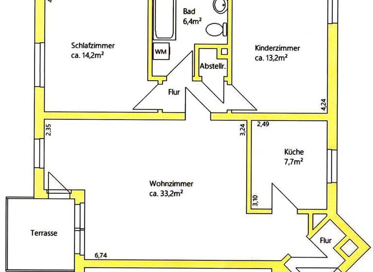 Wohnung zur Miete nur mit Wohnberechtigungsschein 422 € 3 Zimmer 80,5 m² 1. Geschoss frei ab sofort Lauffener Ring 8 Meuselwitz 04610