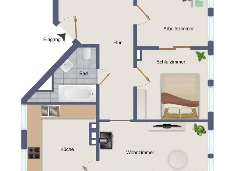 Wohnung zum Kauf 285.000 € 3 Zimmer 72,1 m² Linden-Mitte Hannover 30449