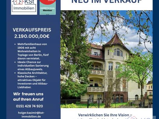 Mehrfamilienhaus zum Kauf 2.190.000 € 32 Zimmer 866 m² 965 m² Grundstück Zehlendorf Berlin 14165