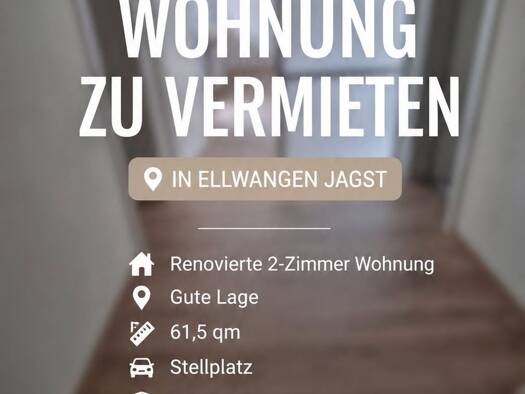 Wohnung zur Miete 670 € 2 Zimmer 61 m² Geschoss 1/3 frei ab sofort Ellwangen Ellwangen (Jagst) 73479