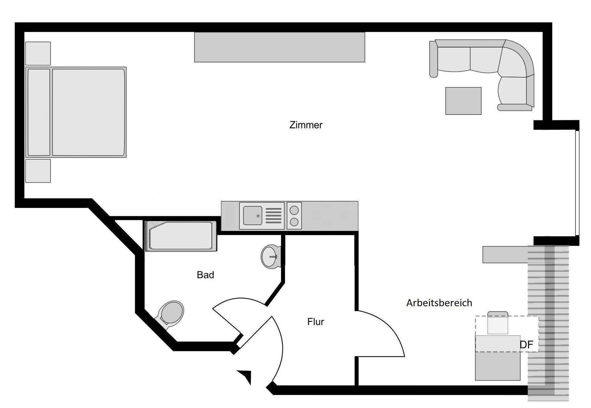 Wohnung zum Kauf 109.000 € 1 Zimmer 43 m²<br/>Wohnfläche Weitmar - Mitte Bochum 44795