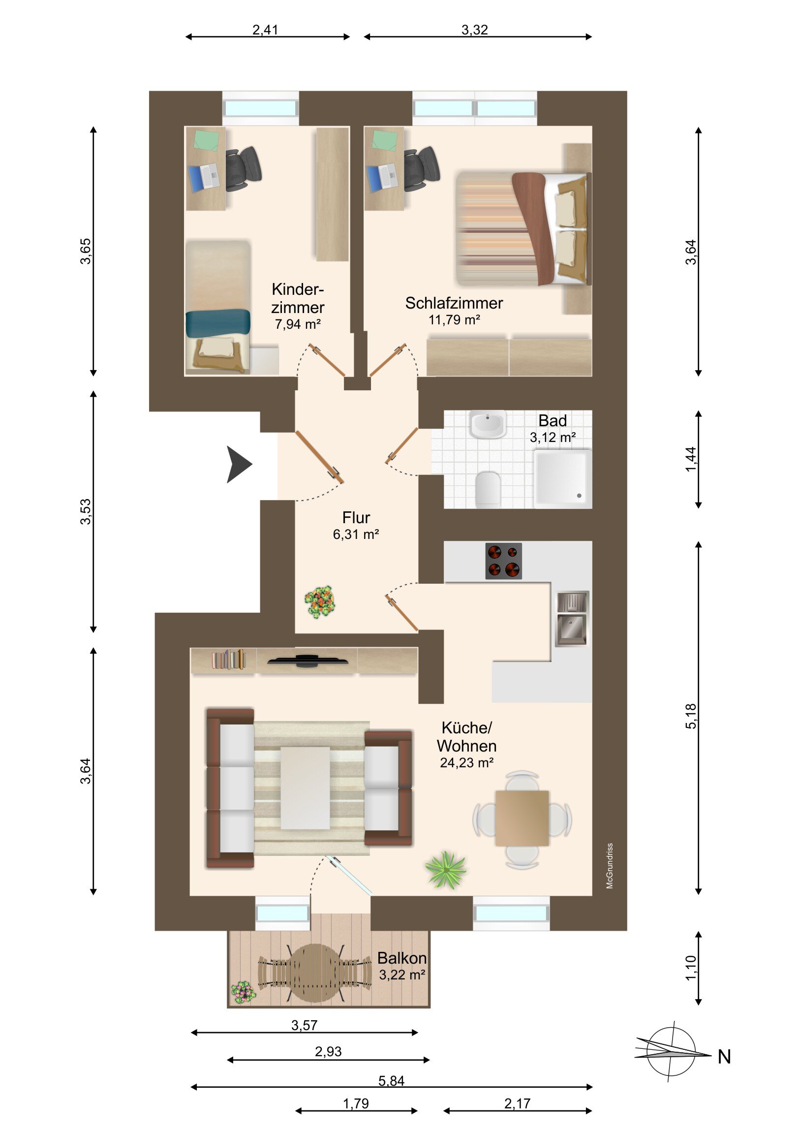 Wohnung zum Kauf 3 Zimmer 60,6 m²<br/>Wohnfläche Nördliche Neustadt Halle 06122