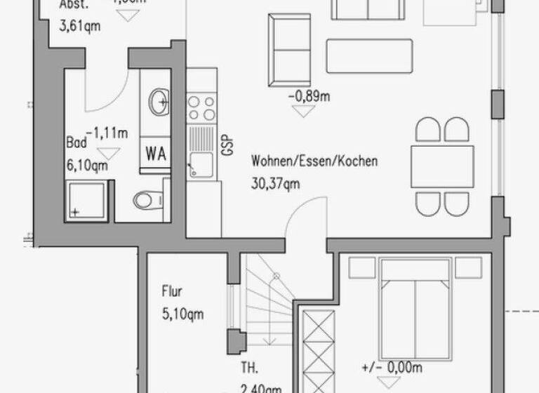 Wohnung zur Miete 780 € 2 Zimmer 65 m² EG frei ab 01.05.2026 Dorfstraße 6b Kosel 24354