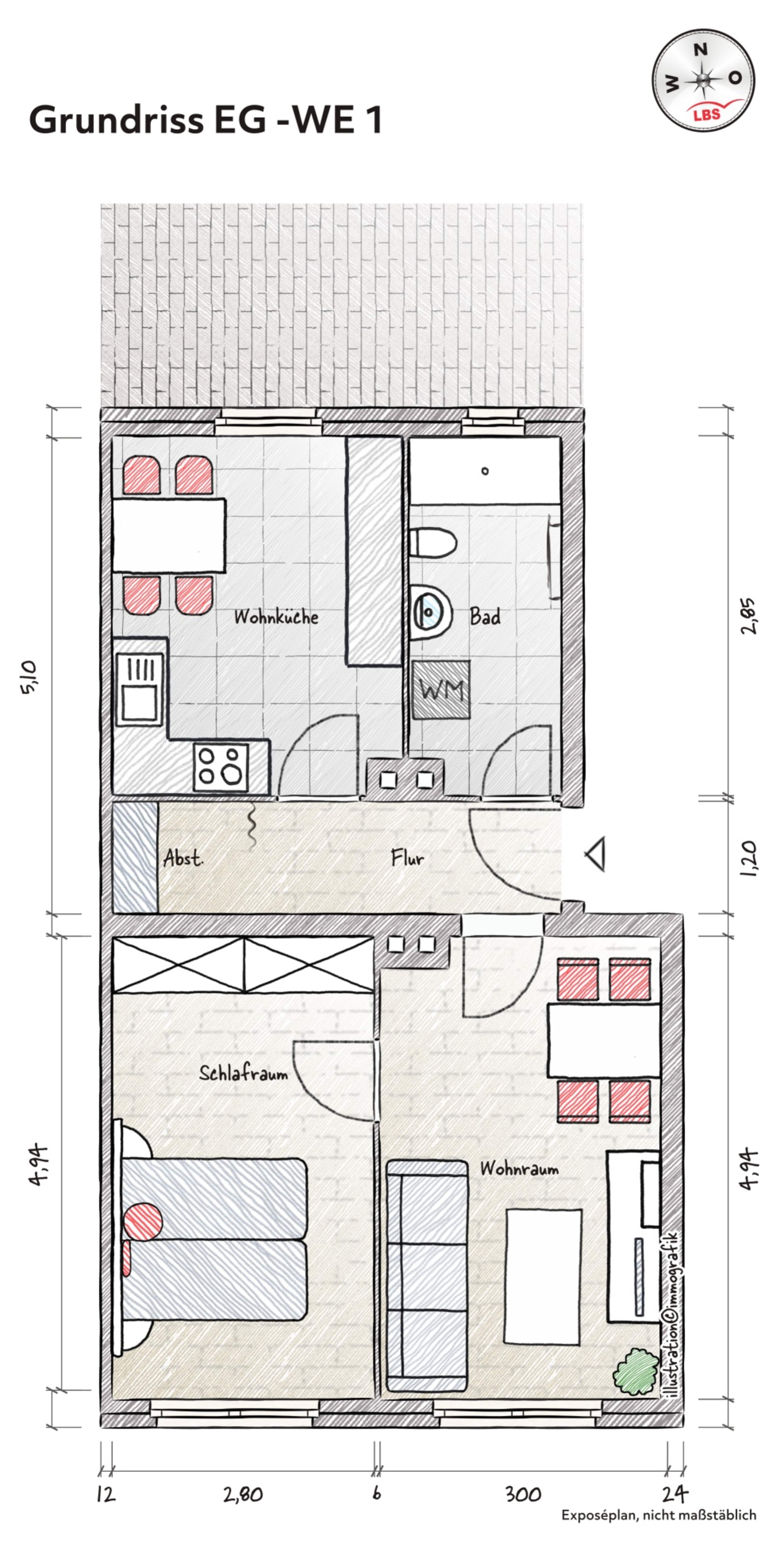 Wohnung zum Kauf 224.000 € 2 Zimmer 50 m²<br/>Wohnfläche ab sofort<br/>Verfügbarkeit Wöhrd Nürnberg 90489