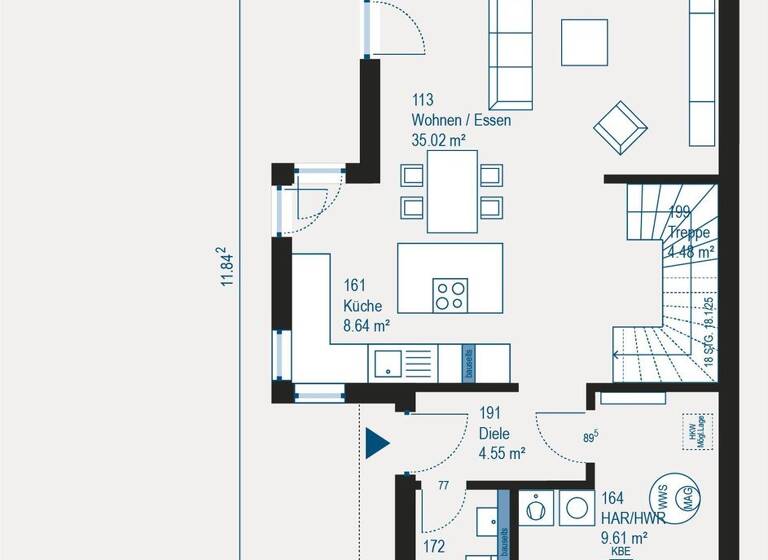Doppelhaushälfte zum Kauf 419.343 € 4 Zimmer 128,8 m² 313 m² Grundstück Leimersheim 76774