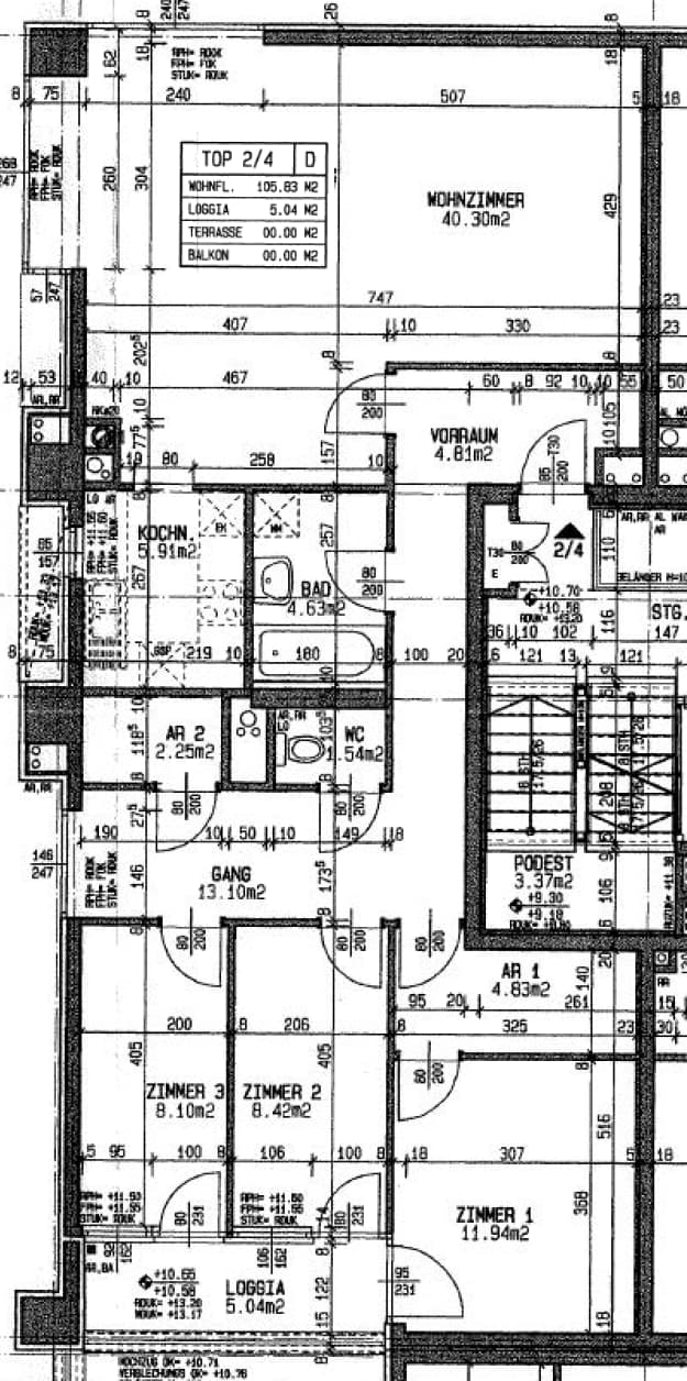 Wohnung zur Miete 931 € 4 Zimmer 110,9 m²<br/>Wohnfläche 3.<br/>Geschoss Wien 1200