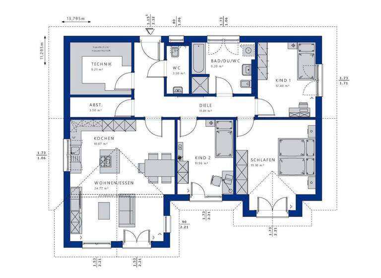 Bungalow zum Kauf 477.105 € 4 Zimmer 119 m² 800 m² Grundstück Unterlangenstadt Redwitz a.d.Rodach 96257