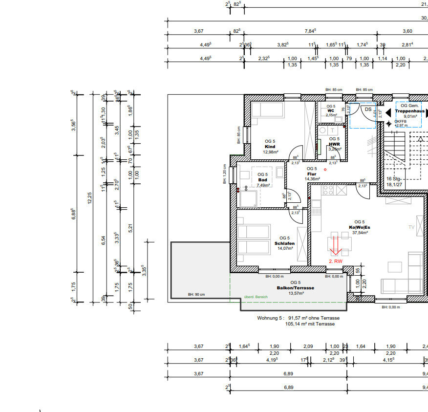 Penthouse zur Miete 1.103 € 3 Zimmer 105,1 m²<br/>Wohnfläche 1.<br/>Geschoss 01.02.2025<br/>Verfügbarkeit Bad Salzuflen Bad Salzuflen 32105