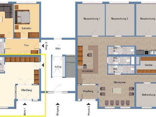 Bürofläche zur Miete provisionsfrei 427 € 2 Zimmer 57 m² Bürofläche Esmarchstr. 10 Barmen Wuppertal 42283