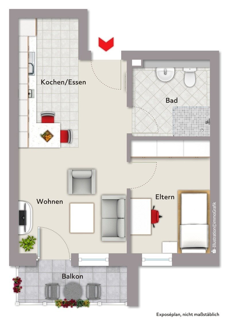 Wohnung zur Miete 667 € 2 Zimmer 46 m²<br/>Wohnfläche 01.03.2025<br/>Verfügbarkeit Weiltingen Weiltingen 91744