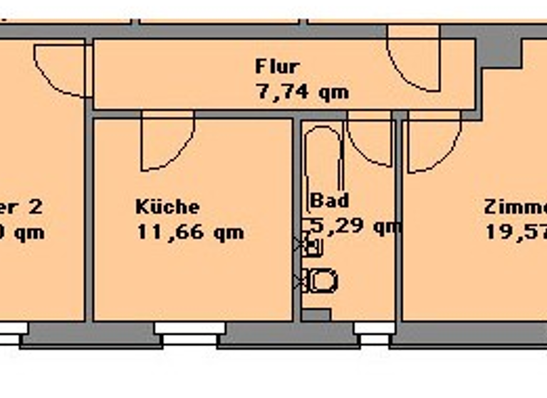 Wohnung zur Miete 360 € 2 Zimmer 60,7 m² 1. Geschoss Friedrich-Engels-Straße 37 Lauta 02991