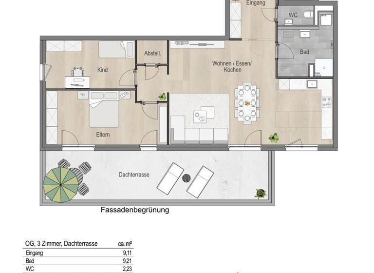 Wohnung zum Kauf - Erstbezug 838.500 € 3 Zimmer 124,1 m² 1. Geschoss Leitershofen Stadtbergen / Leitershofen 86391