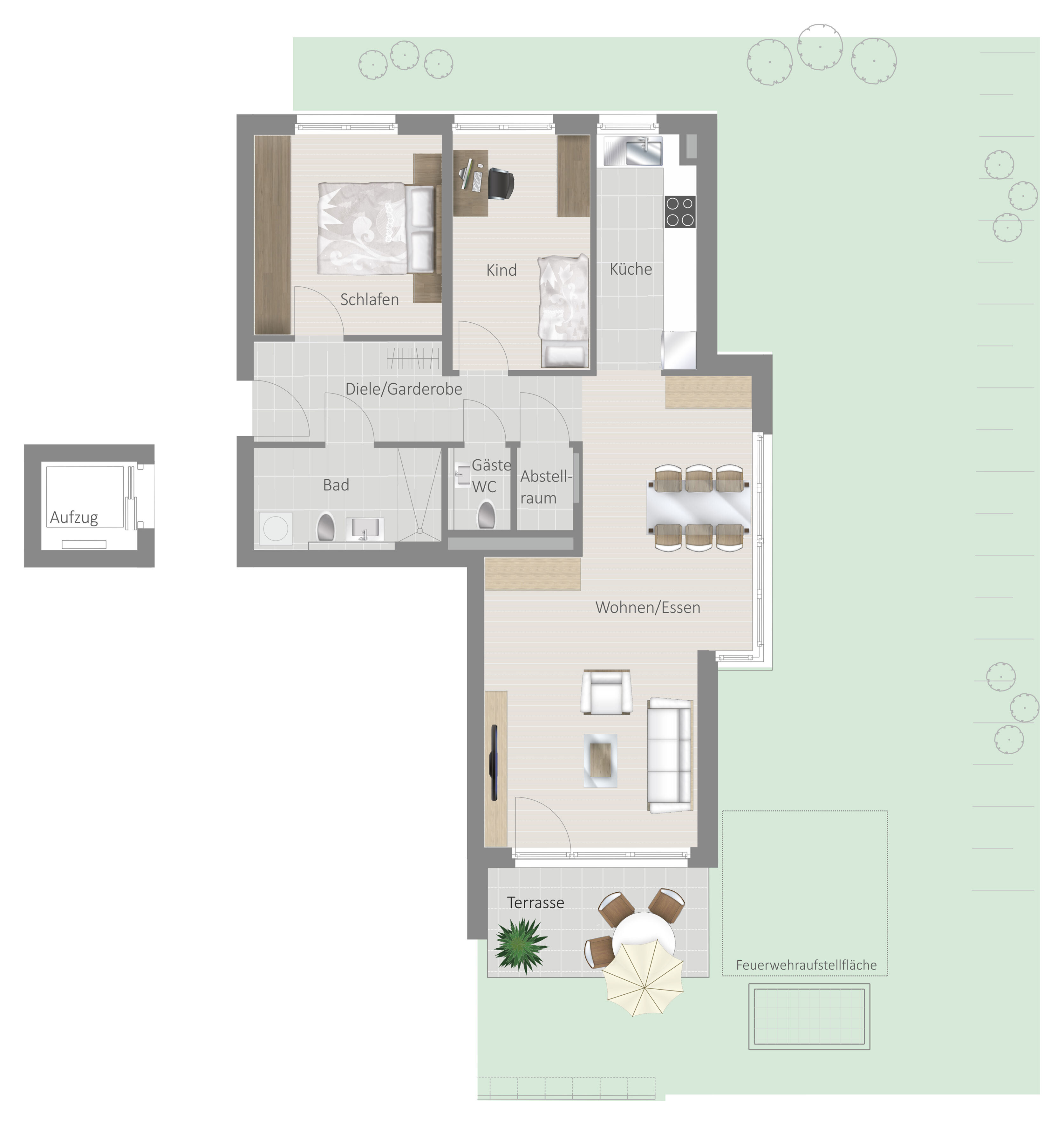 Wohnung zum Kauf provisionsfrei 489.800 € 3,5 Zimmer 85,8 m²<br/>Wohnfläche EG<br/>Geschoss Kelterstrasse 62 Kallenberg Korntal-Münchingen 70825