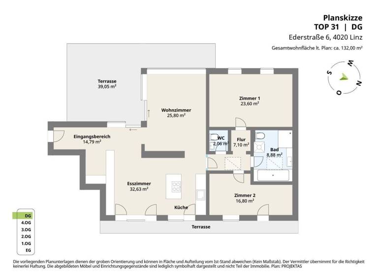 Wohnung zum Kauf 860.000 € 4 Zimmer 135 m² frei ab 01.07.2026 Ederstraße 6 Linz 4020