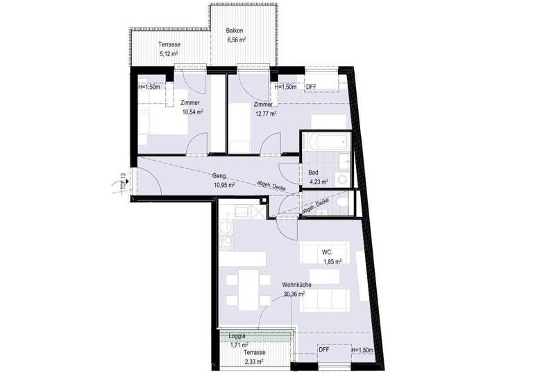 Wohnung zum Kauf - Erstbezug 775.200 € 3 Zimmer 73 m² 3. Geschoss Wien 1180