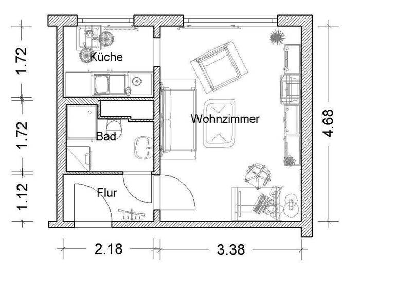 Studio zur Miete 198 € 1 Zimmer 26 m² 2. Geschoss frei ab 20.04.2026 Klingenthaler Str. 12 Thekla Leipzig 04349