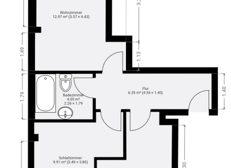 Wohnung zur Miete 270 € 2 Zimmer 40,1 m² EG Johannisstr. 11 Crossen Zwickau 08058