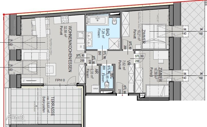 Wohnung zum Kauf provisionsfrei 414.540 € 3 Zimmer 88,2 m²<br/>Wohnfläche 2.<br/>Geschoss Badener Straße 1 Pfaffstätten 2511