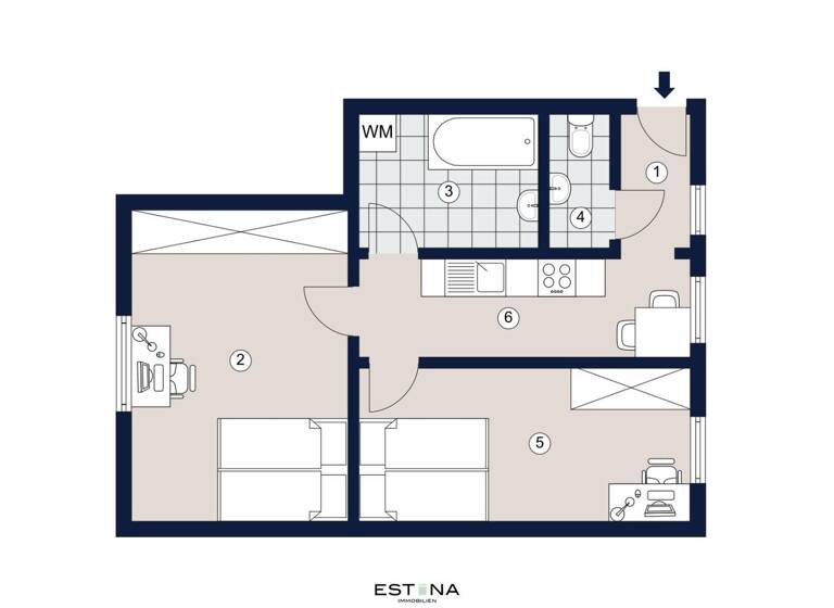 Wohnung zum Kauf 375.000 € 2 Zimmer 56,2 m² 1. Geschoss Leibenfrostgasse Wien 1040