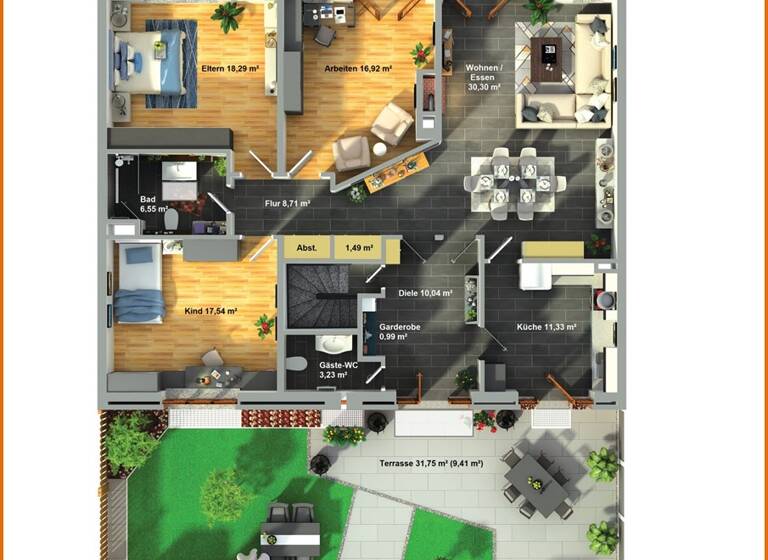 Reihenmittelhaus zum Kauf provisionsfrei 688.000 € 4 Zimmer 134,8 m²<br/>Wohnfläche 352 m²<br/>Grundstück Eichenallee 33 Norf Neuss 41469