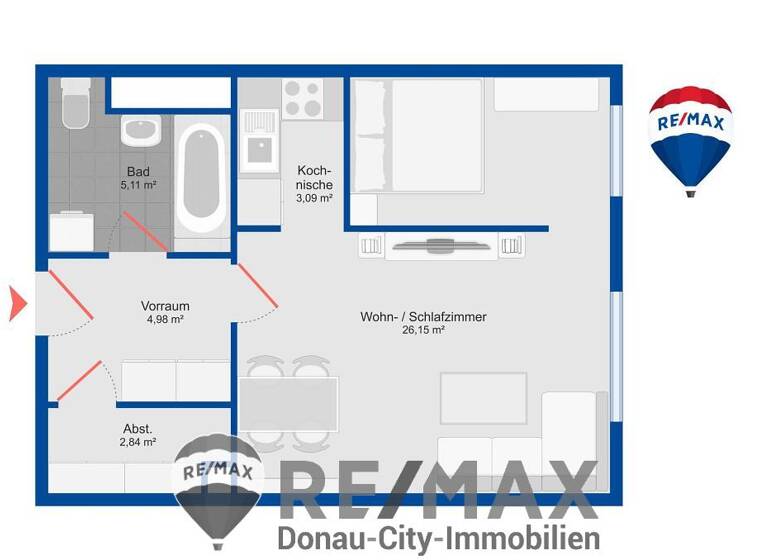 Wohnung zur Miete 602 € 2 Zimmer 42 m² 8. Geschoss Wien 1100