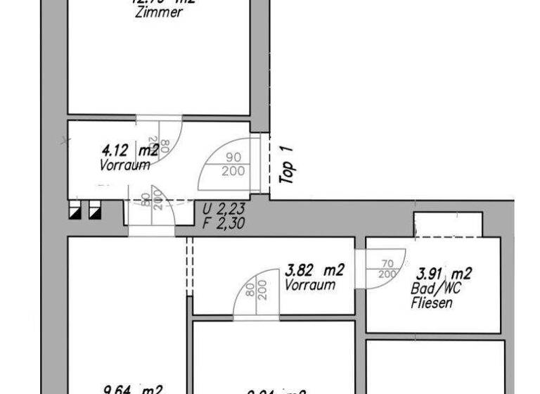 Wohnung zur Miete 540 € 3 Zimmer 50,3 m² 1. Geschoss Baden 2500