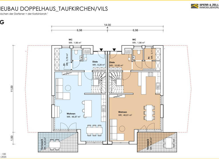 Doppelhaushälfte zum Kauf 929.000 € 5 Zimmer 169,2 m²<br/>Wohnfläche 350 m²<br/>Grundstück Aich Taufkirchen (Vils) 84416