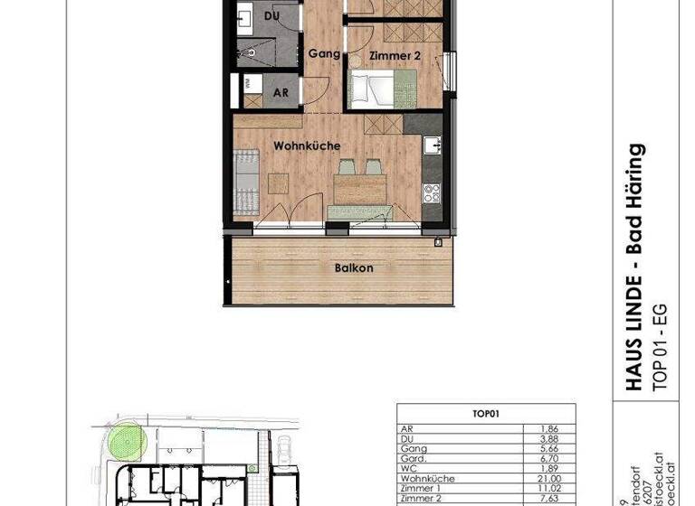 Wohnung zum Kauf - Erstbezug 438.000 € 3 Zimmer 59,6 m² EG Bad Häring 6323