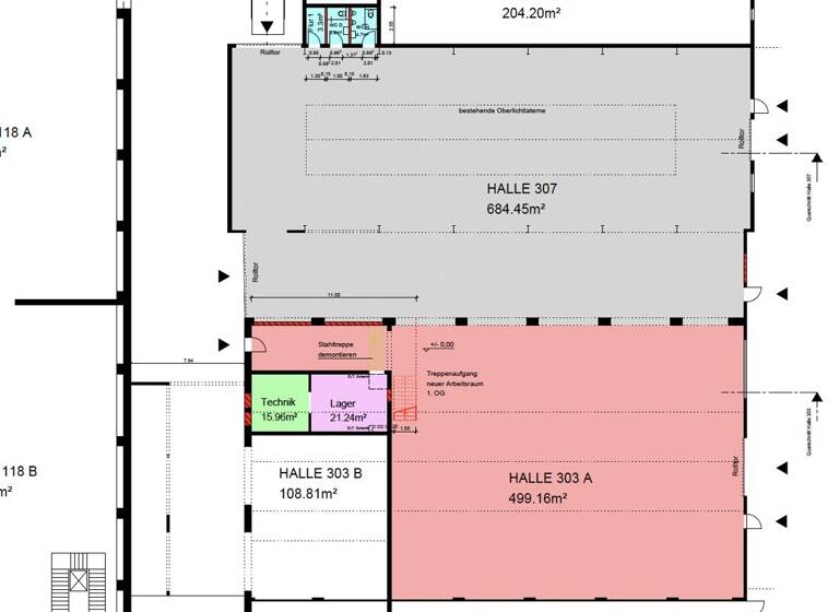 Lagerhalle zur Miete 5,50 € 1.084 m² Lagerfläche teilbar ab 535 m² Fellbach 70736