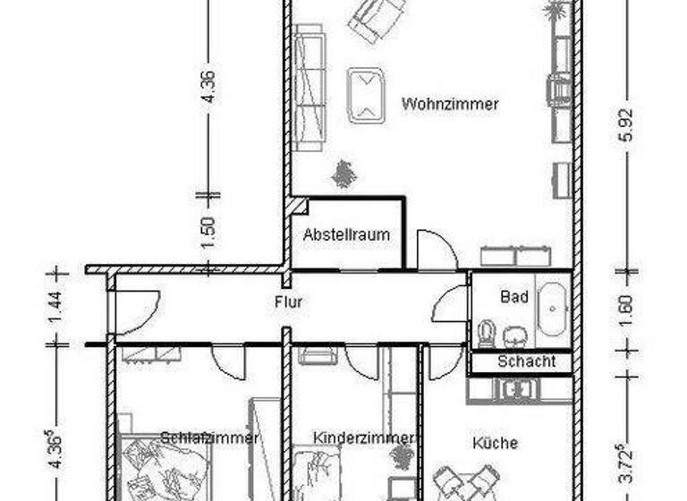 Wohnung zur Miete 539 € 3 Zimmer 88,4 m² 10. Geschoss frei ab 15.04.2026 Breisgaustr. 37 Grünau-Mitte Leipzig 04209
