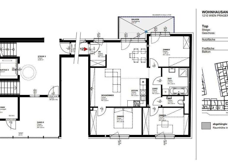 Wohnung zur Miete 1.054 € 4 Zimmer 84,6 m² 1. Geschoss frei ab 01.06.2026 Prager Straße 105 + 109 Wien 1210