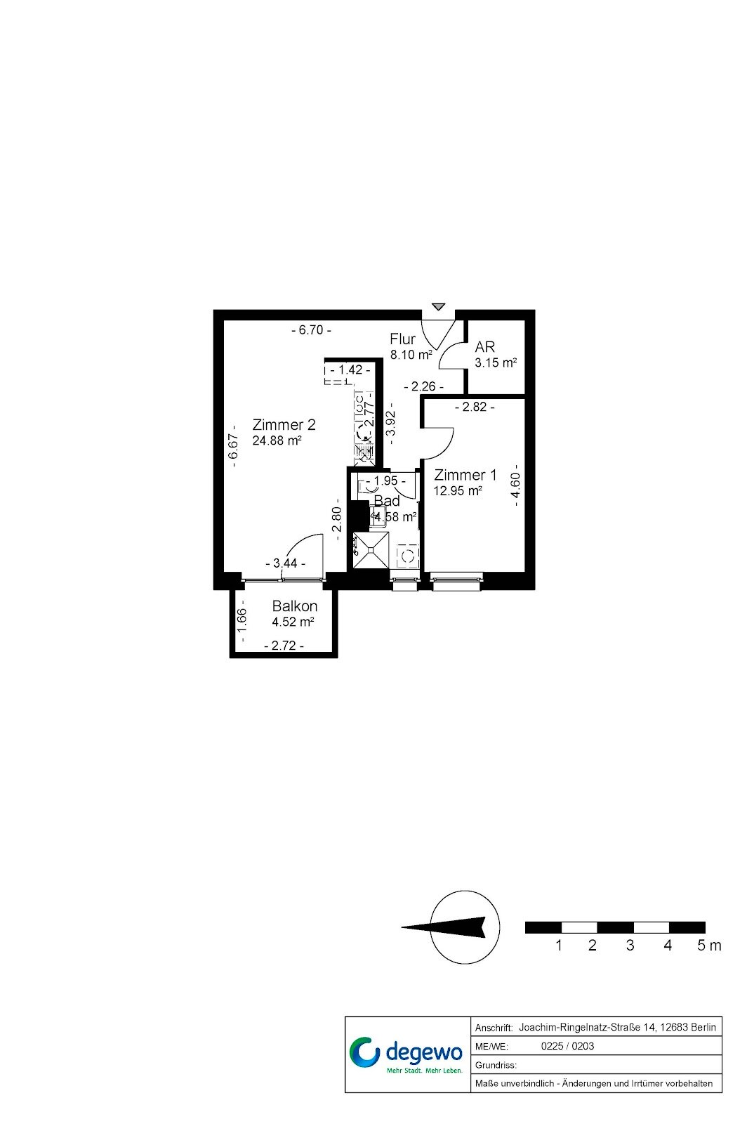 Wohnung zur Miete 839 € 2 Zimmer 55,9 m²<br/>Wohnfläche 2.<br/>Geschoss Joachim-Ringelnatz-Straße 14 Biesdorf Berlin 12683