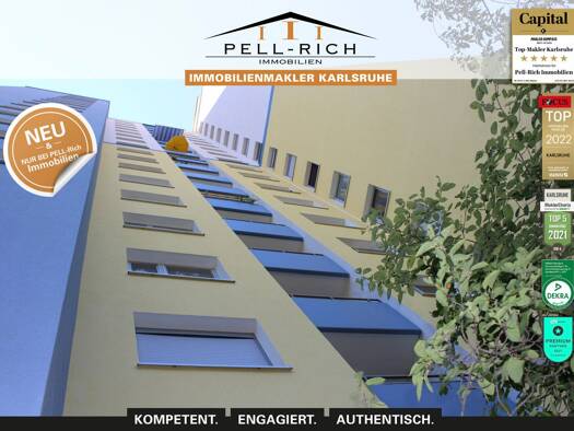 Studio zur Miete 540 € 1 Zimmer 25 m² 15. Geschoss frei ab 01.08.2026 Weststadt Karlsruhe 76135