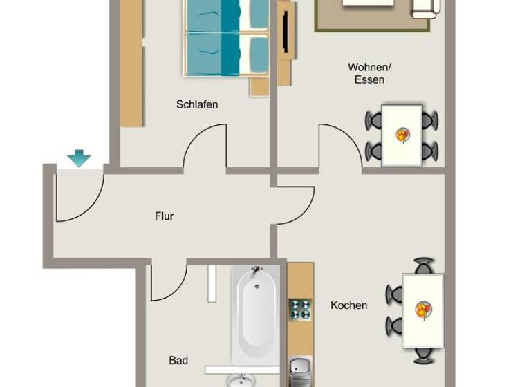 Wohnung zur Miete 522 € 2,5 Zimmer 59,1 m² 2. Geschoss Oesterholzstraße 54 Mitte Dortmund 44145