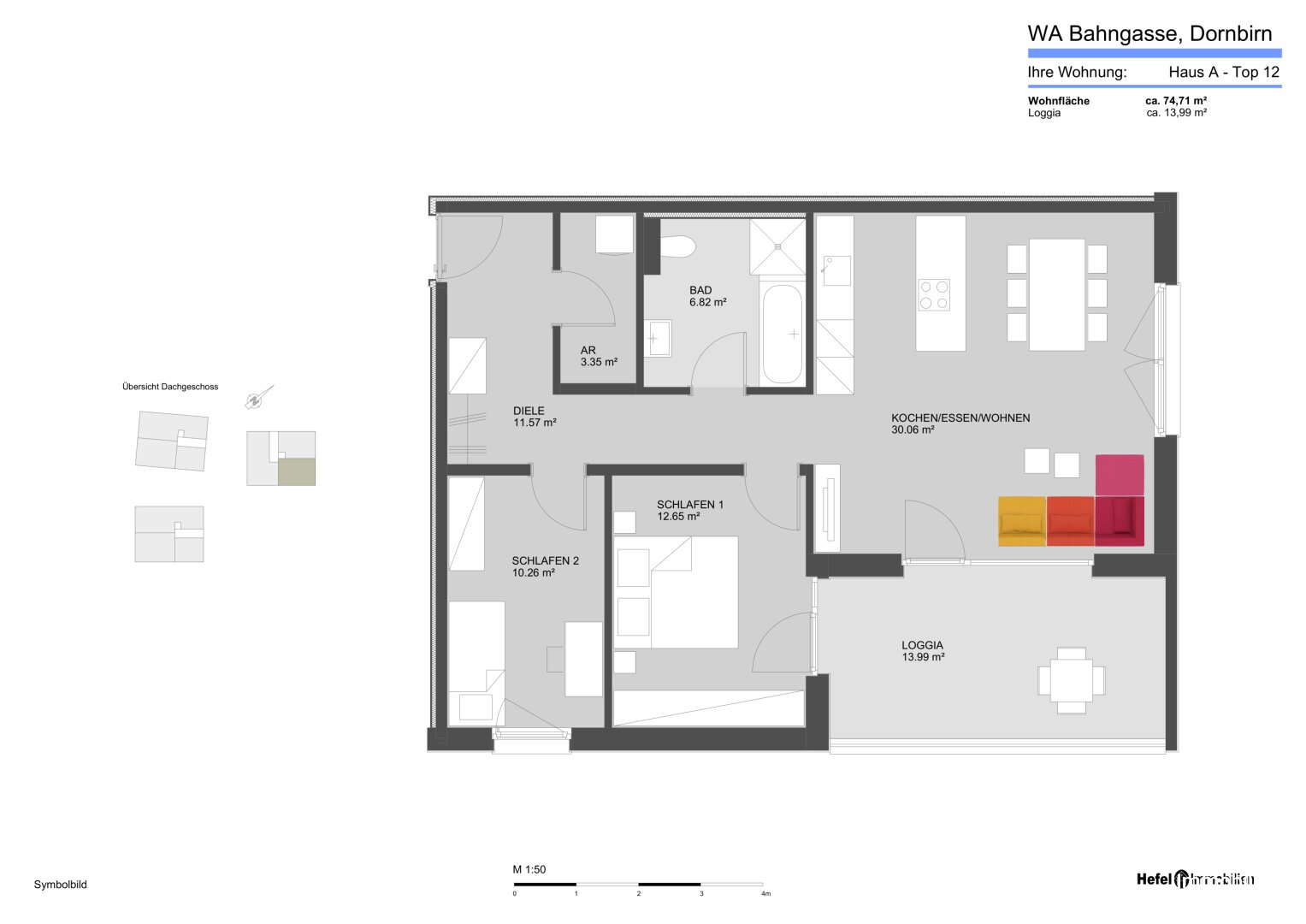 Wohnung zum Kauf 564.500 € 3 Zimmer 74,7 m²<br/>Wohnfläche 3.<br/>Geschoss Bahngasse 29-31 Dornbirn 6850